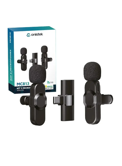 Kit 2 Microfones WIRELESS ON-MC813 2.4G Tipo C