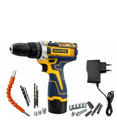 Furadeira Parafusadeira 12v Com Acessórios E Carregador