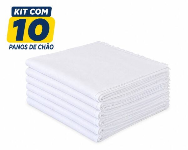 Pano de Chão Branco Alvejado Kit c/ 10