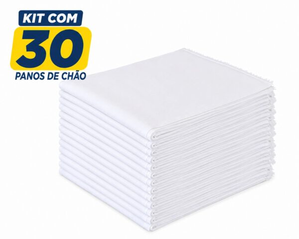 Pano de Chão Branco Alvejado Kit c/ 30