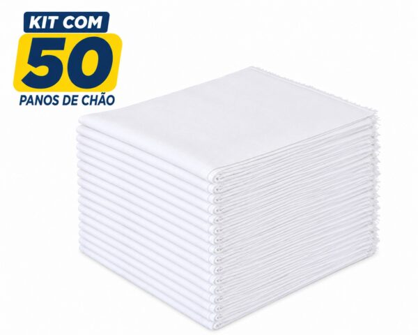 Pano de Chão Branco Alvejado Kit c/ 50