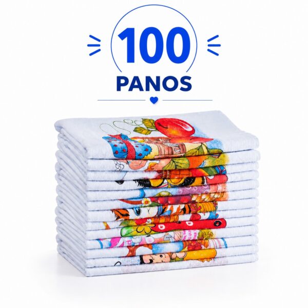 Pano de Prato Estampado Atacadado Kit c/100