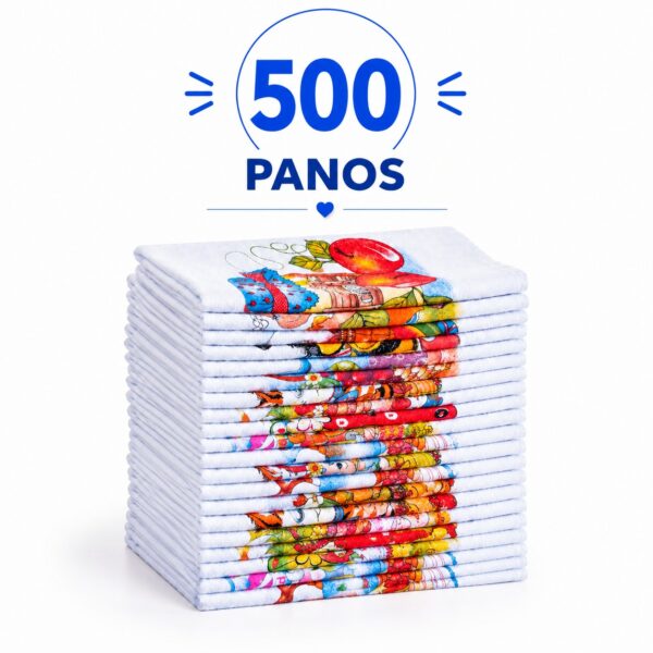 Pano de Prato Estampado Atacado c/ 500 pçs 100% Algodão